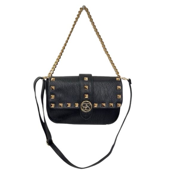 JESSICA SIMPSON STUDDED GOLD TONE CHAIN JENNIFER CROSSBODY PURSE METEORITE NWT - Picture 1 of 12